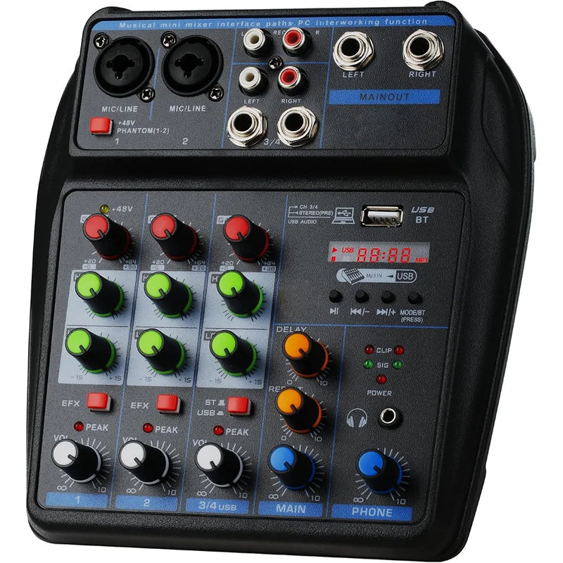 Four-Channel Bluetooth Audio Mixer Console