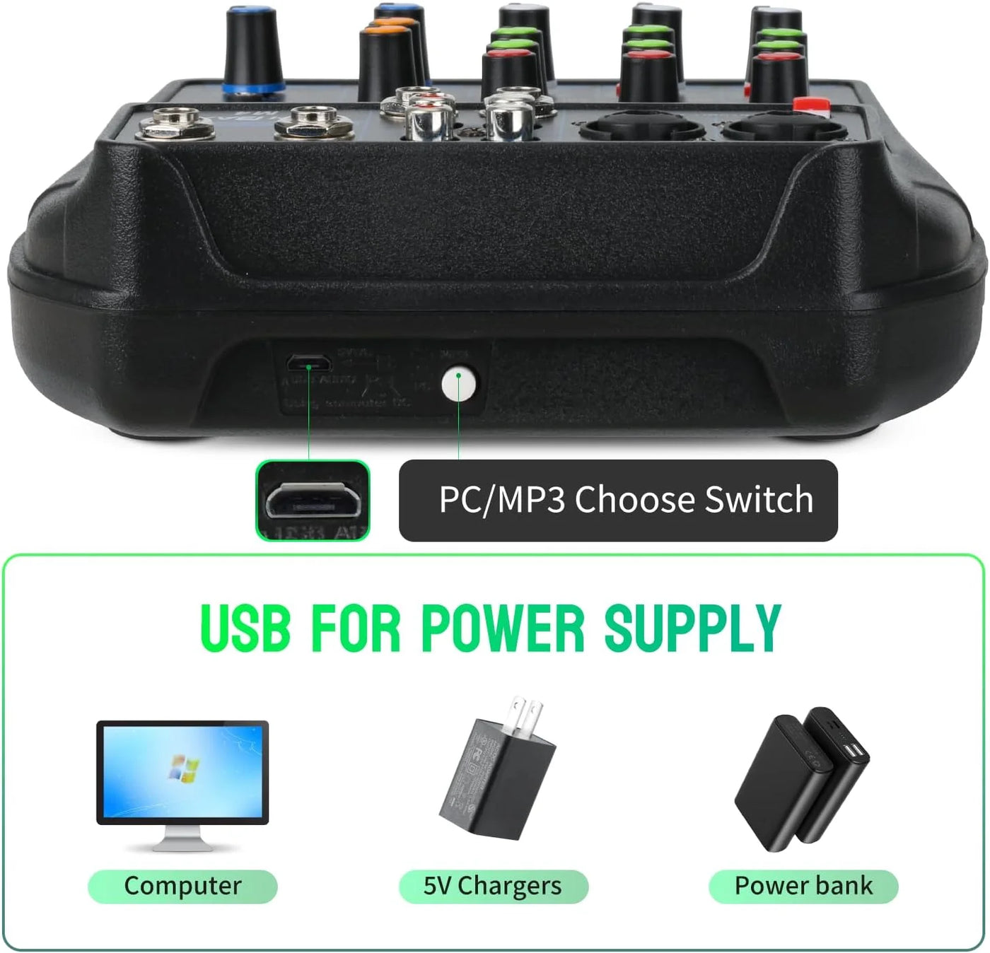 Four-Channel Bluetooth Audio Mixer Console