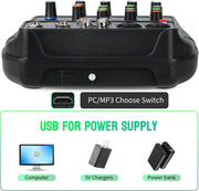 Four-Channel Bluetooth Audio Mixer Console