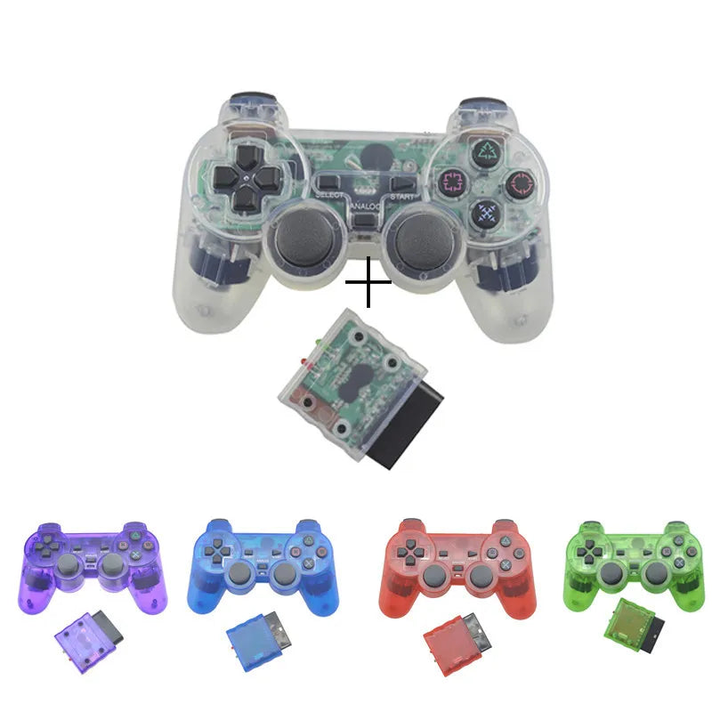PS2 Transparent Wireless Gamepad Controller