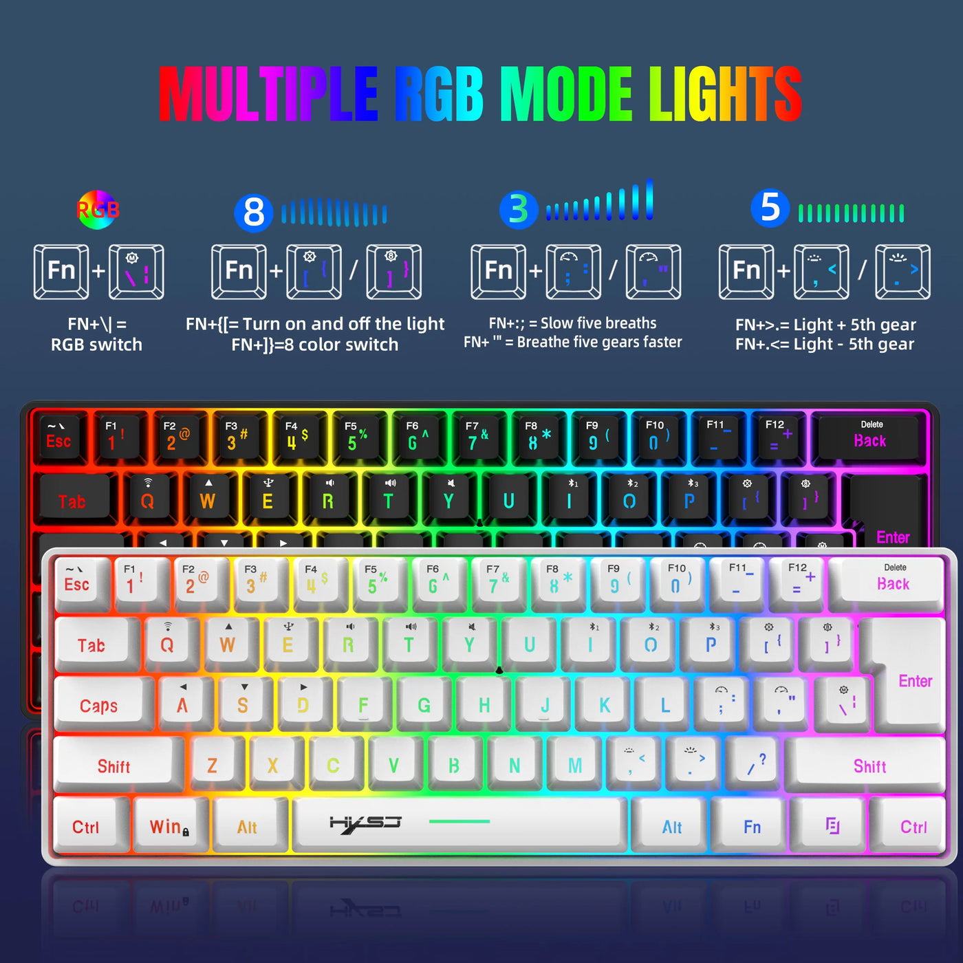 61-Key Tri-Mode Wireless Gaming Keyboard