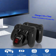 PS4 Controller Charger Dock,P4 Dual Controller Charging Station, PS4 Controller Accessories Black