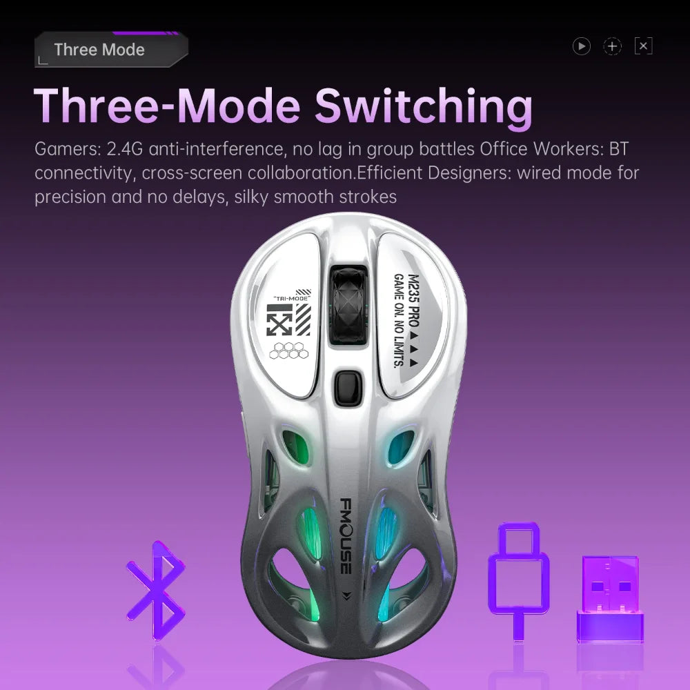 Tri-Mode Rechargeable RGB Gaming Mouse