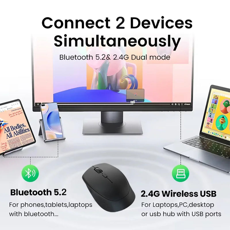 Bluetooth 5.2 Rechargeable Silent Mouse