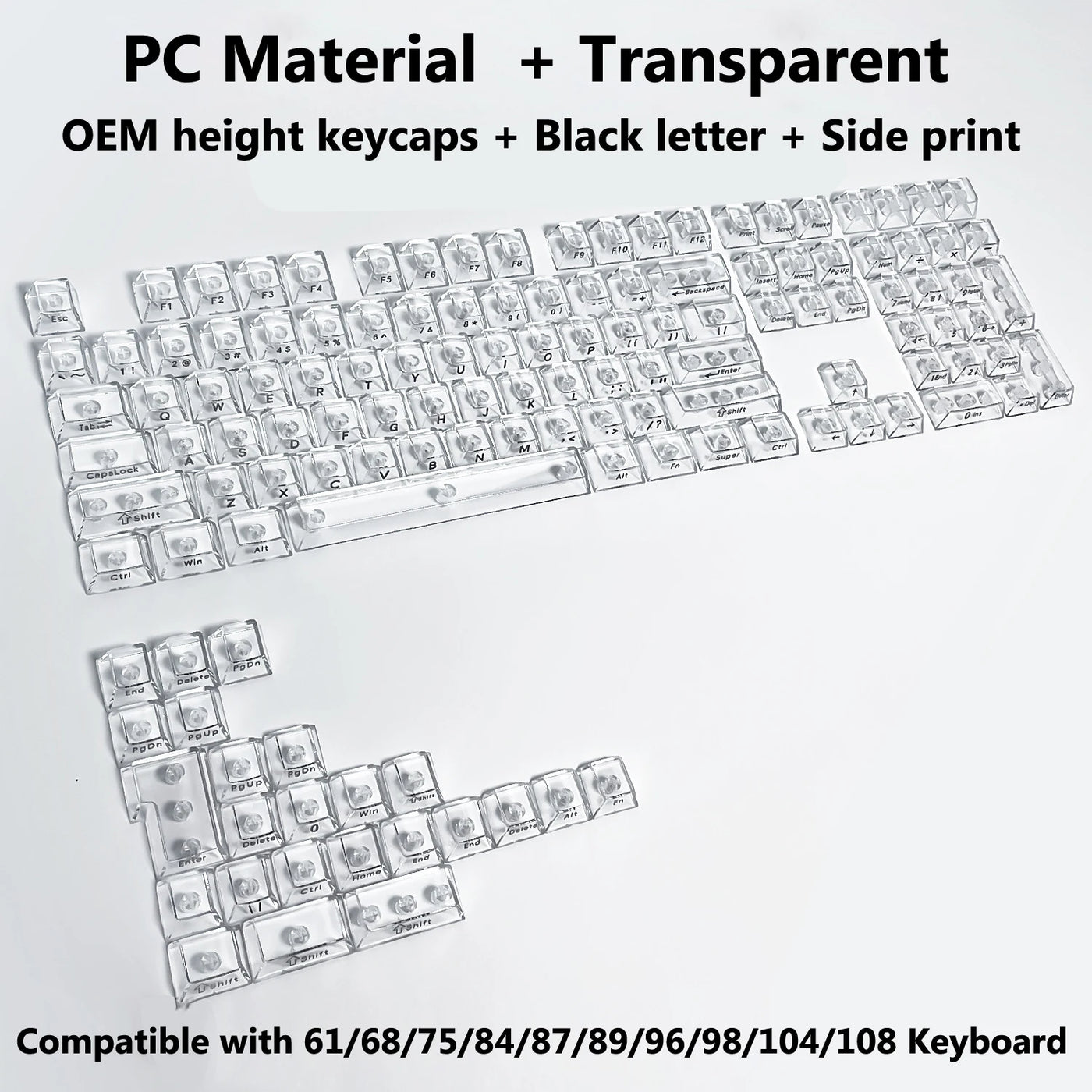 Transparent RGB Mechanical Keyboard Keycaps