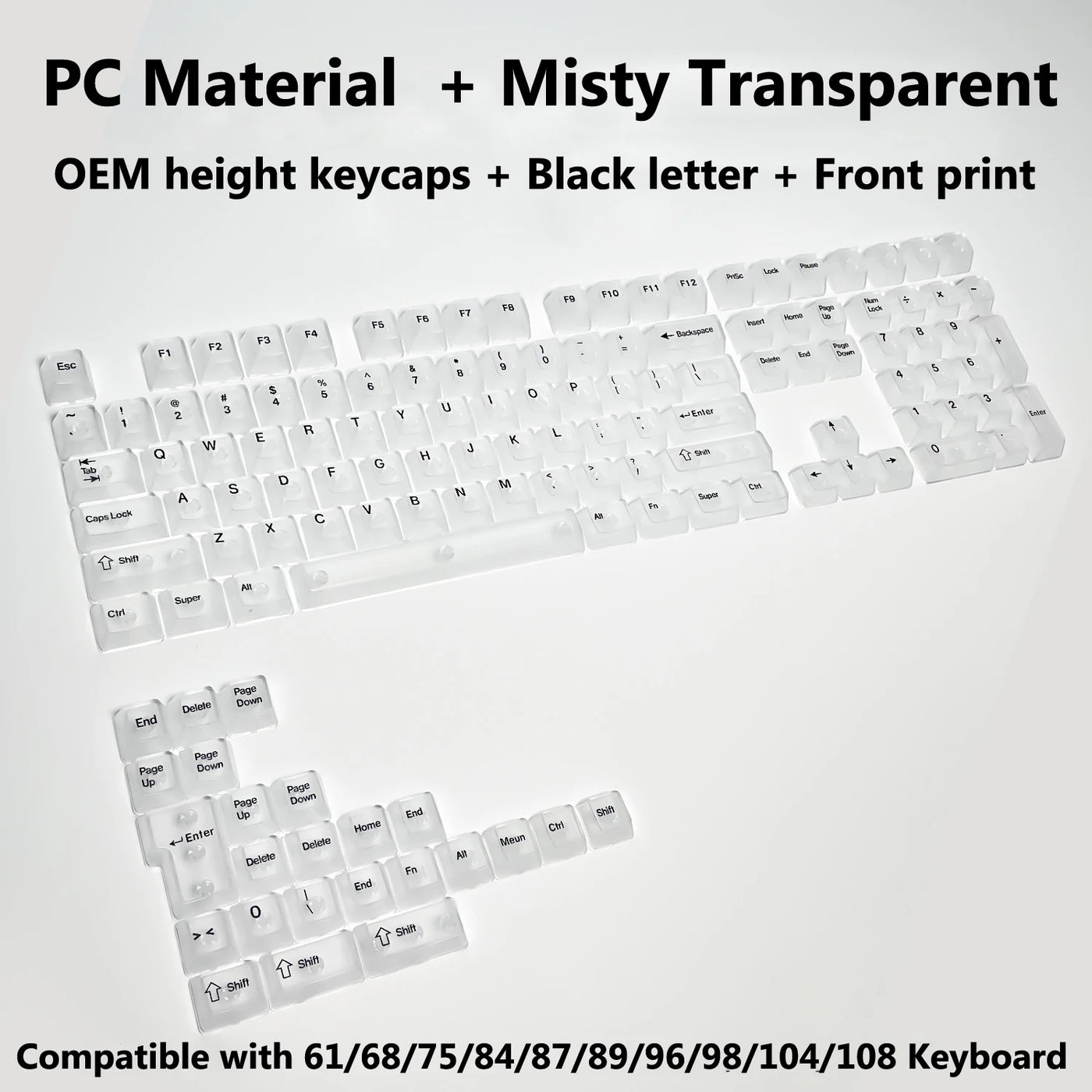 Transparent RGB Mechanical Keyboard Keycaps