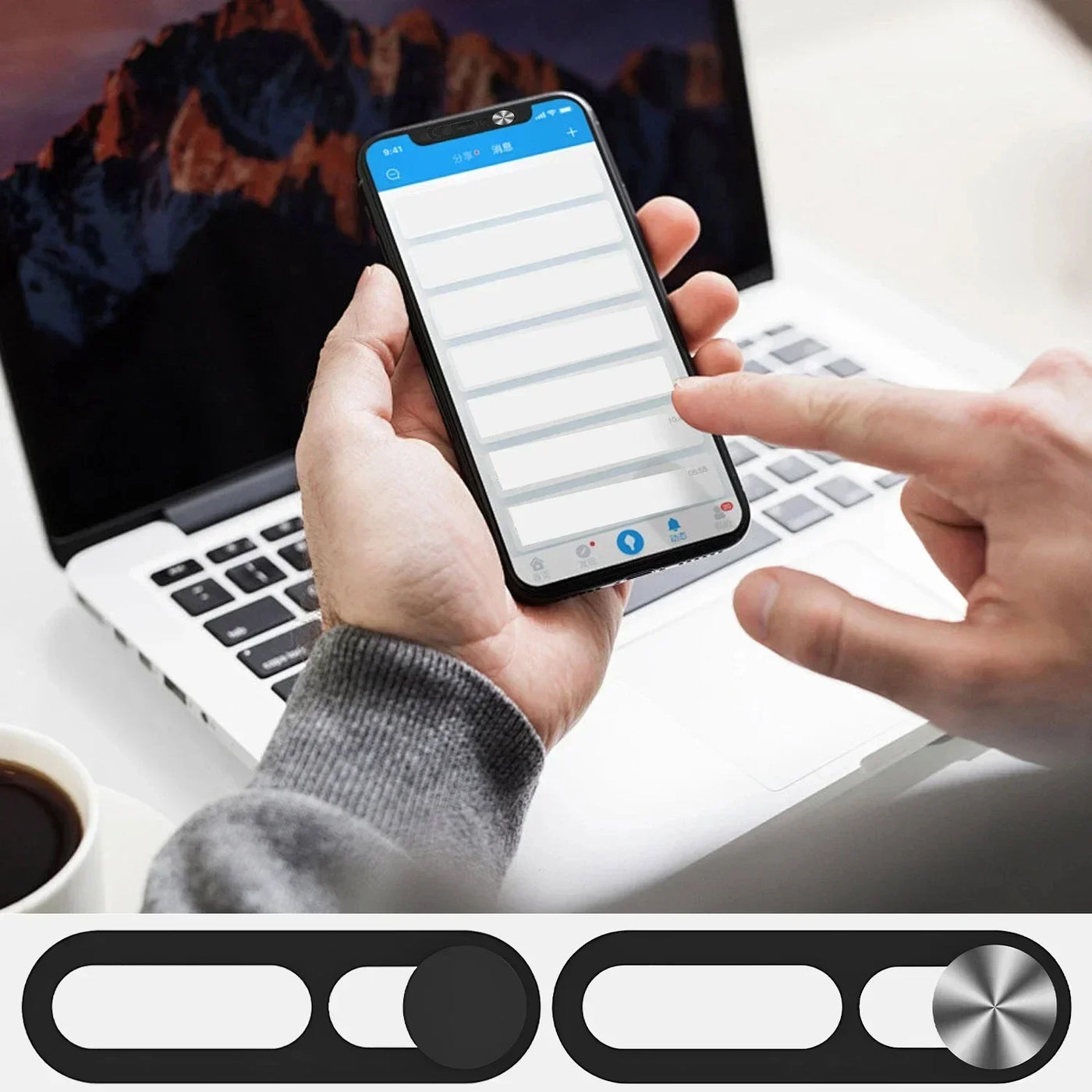 Sliding Webcam Privacy Cover Set