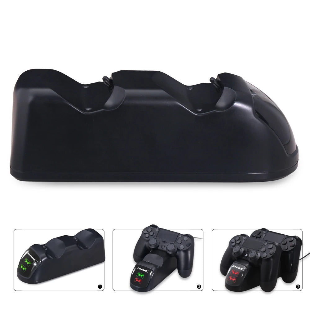 PS4 Controller Charger Dock,P4 Dual Controller Charging Station, PS4 Controller Accessories Black