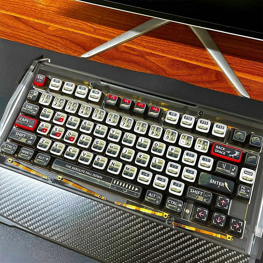 125-Key Transparent Anime Pudding Keycaps