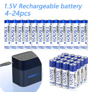 NOHON 1.5V Li-ion Rechargeable AA Batteries Bulk 3600mWh High Capacity Long Lasting AA AAA Battery Charging Battery Charger