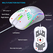 7200DPI Honeycomb RGB Gaming Mouse