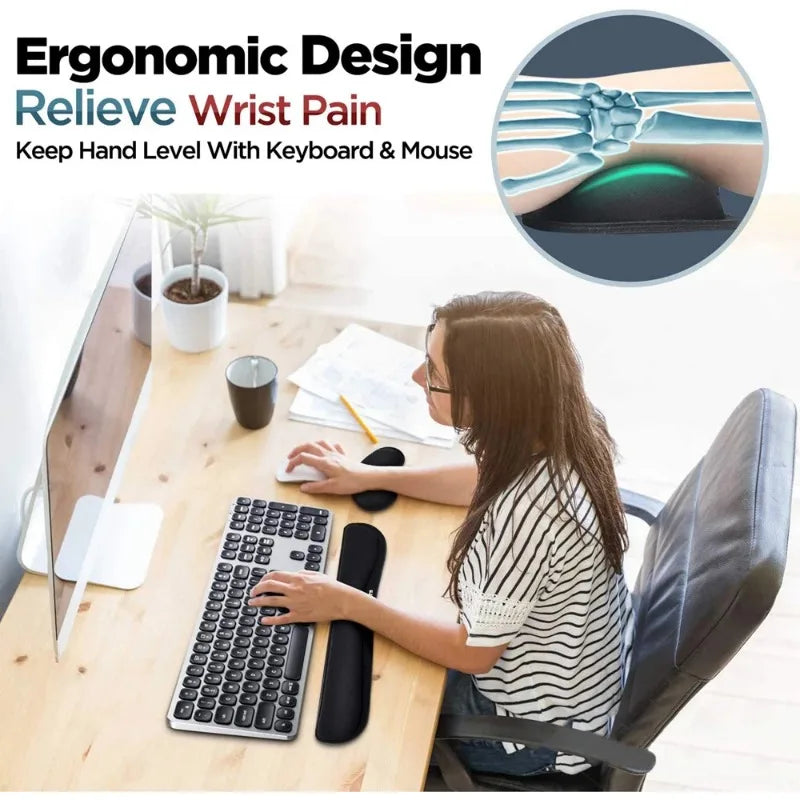 Memory Foam Keyboard Wrist Set