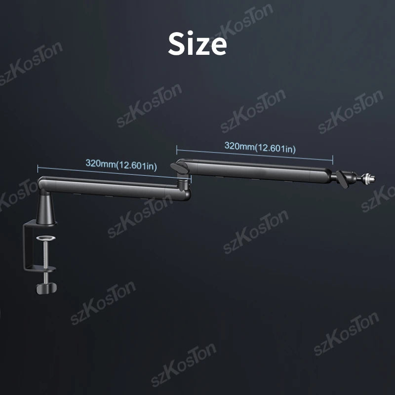 Low-Profile Adjustable Microphone Boom Arm
