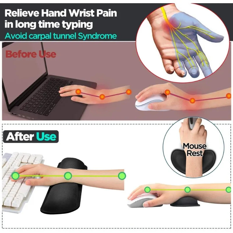 Memory Foam Keyboard Wrist Set