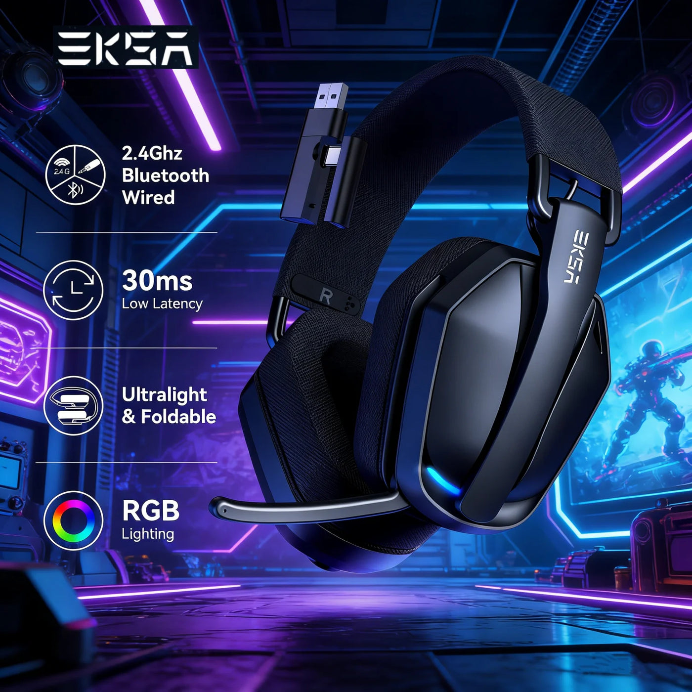 EKSA G19BT Wireless Gaming Headset