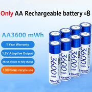 NOHON 1.5V Li-ion Rechargeable AA Batteries Bulk 3600mWh High Capacity Long Lasting AA AAA Battery Charging Battery Charger
