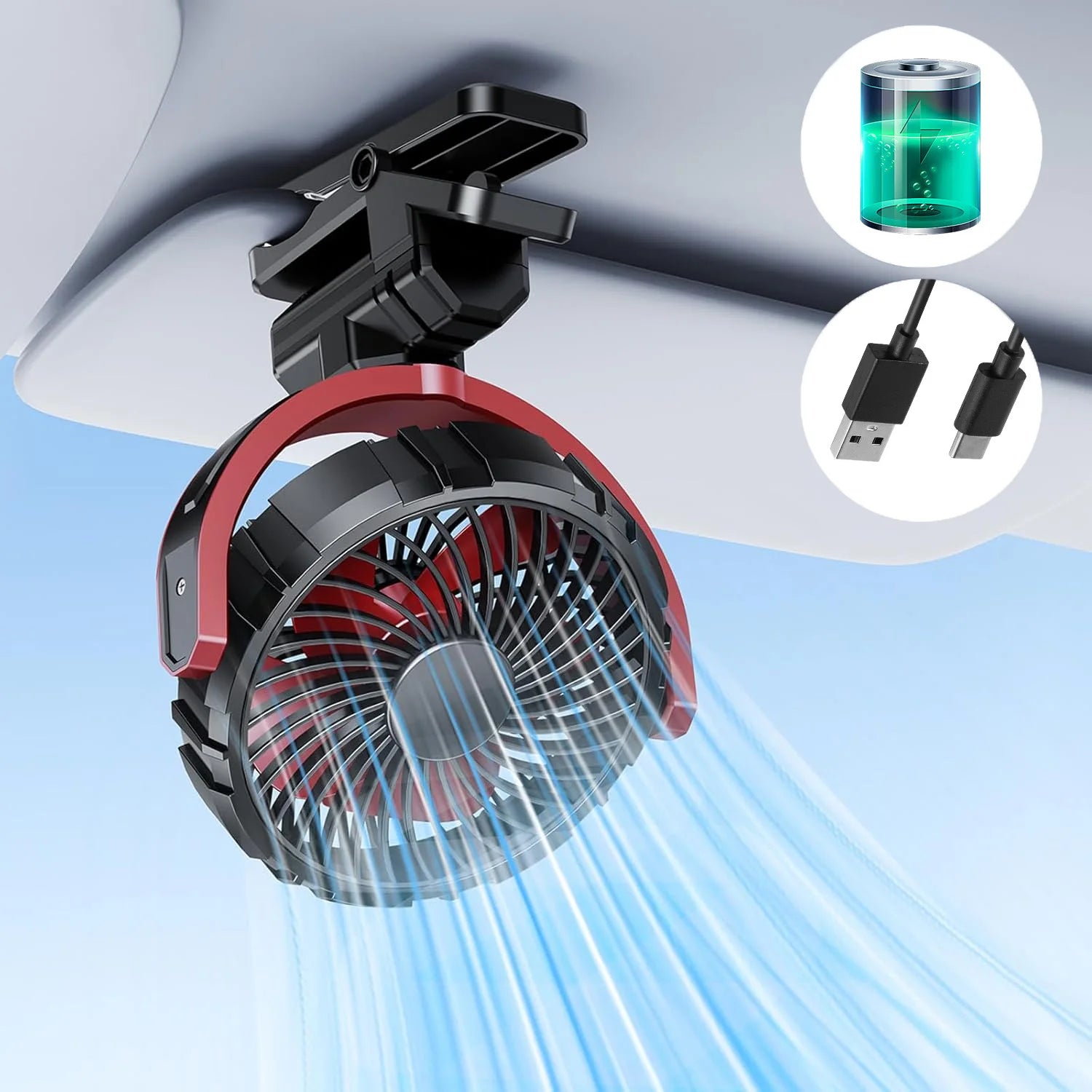 2000mAh Rechargeable Clip Fan
