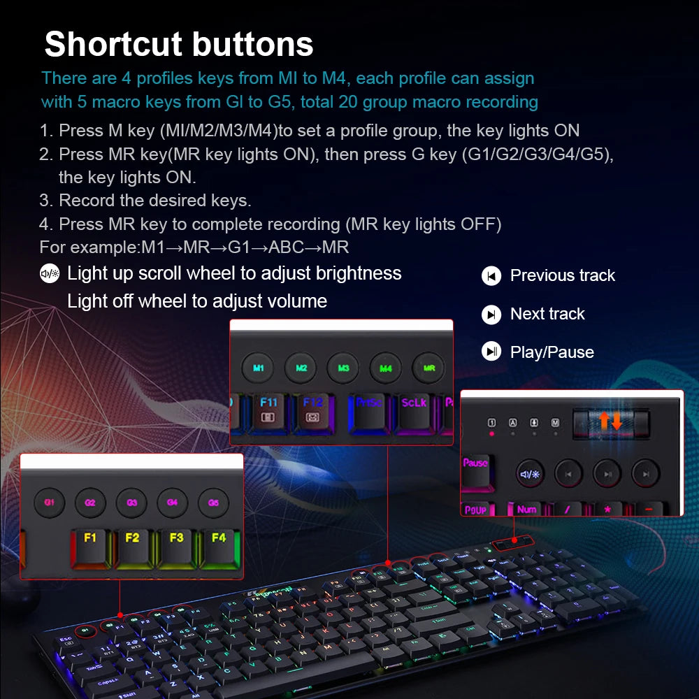 REDRAGON K618 Tri-Mode Mechanical Keyboard