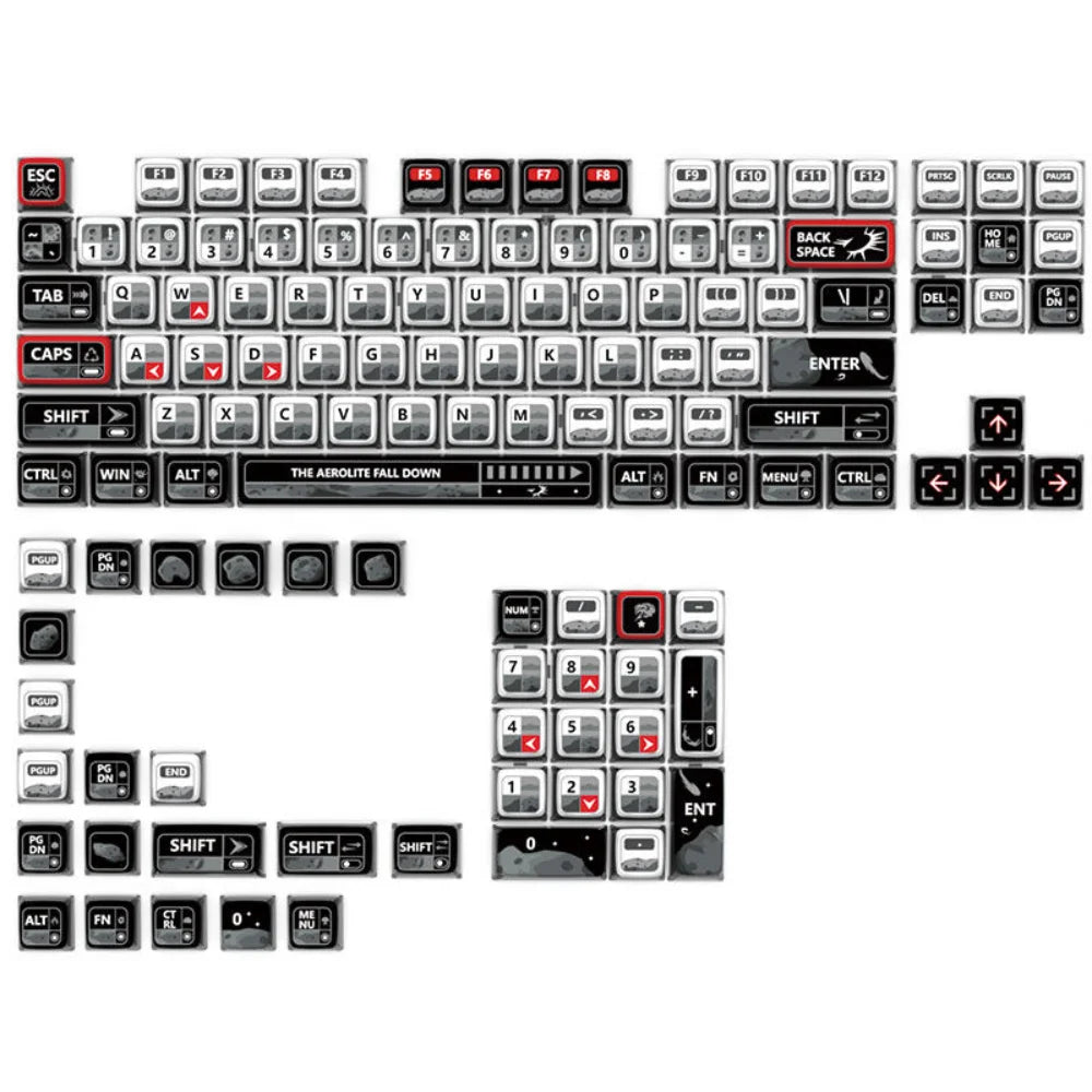 125-Key Transparent Anime Pudding Keycaps
