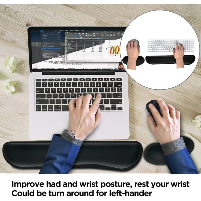 Memory Foam Keyboard Wrist Set