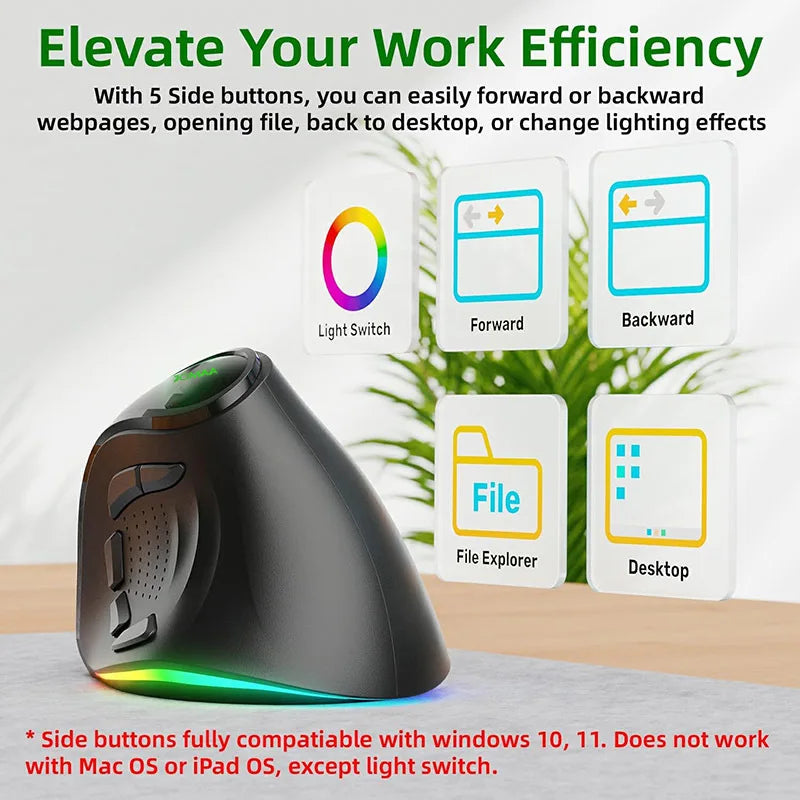4000DPI Ergonomic Vertical Wireless Mouse