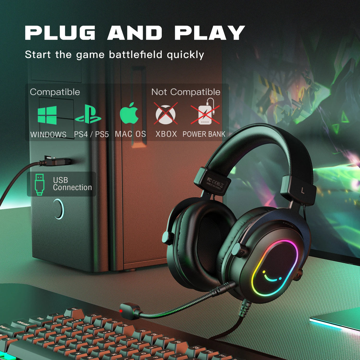 FIFINE 7.1 RGB Gaming Headset