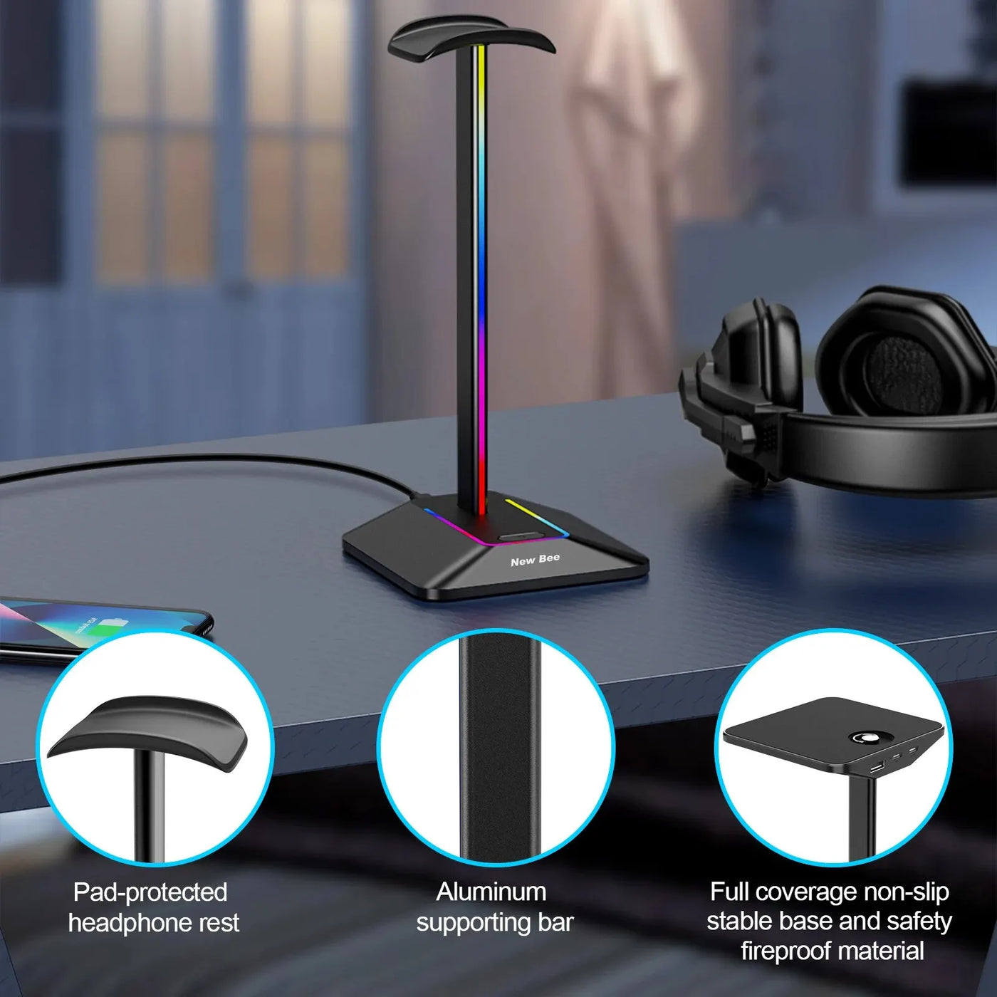 New Bee RGB Headset Stand