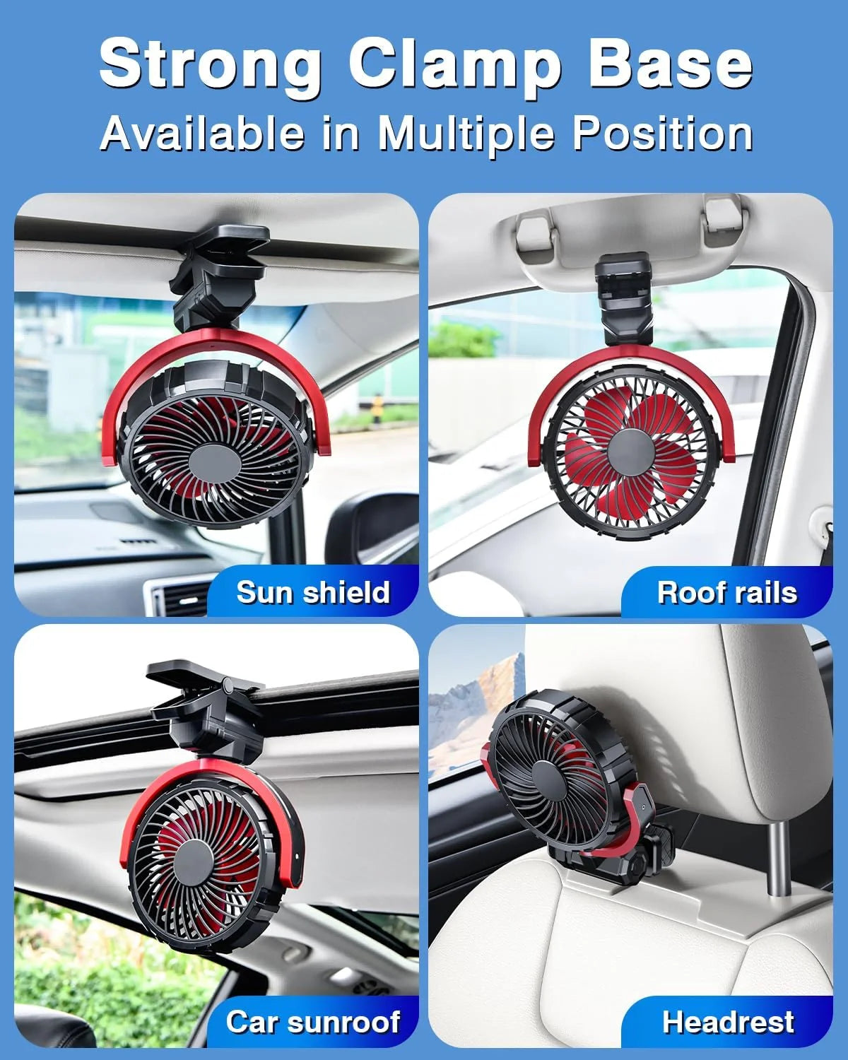 2000mAh Rechargeable Clip Fan
