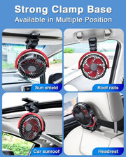 2000mAh Rechargeable Clip Fan