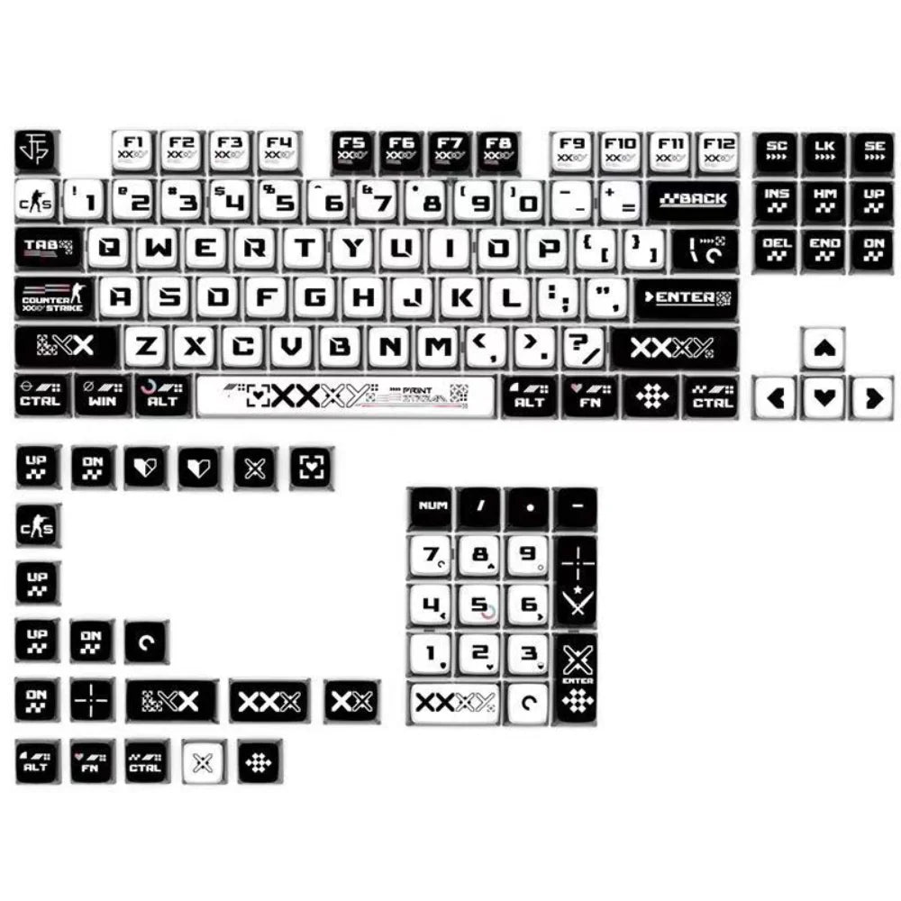 125-Key Transparent Anime Pudding Keycaps