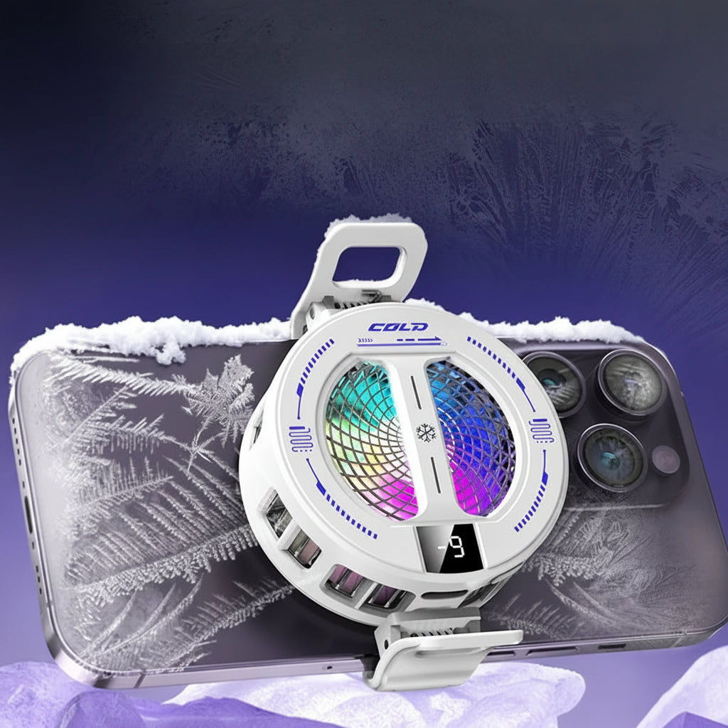 NEW Semiconductor Magnetic Clip Phone Cooler with Digital Display Temperature RGB Lights Compatible for Iphone Samsung Xiaomi
