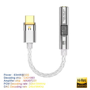 USB Type C to 3.5 mm Jack Adapter Headphone Amp HiFi DAC USB C Audio AUX Converter Decoder CX31993 MAX97220 PCM 32Bit 384KHz