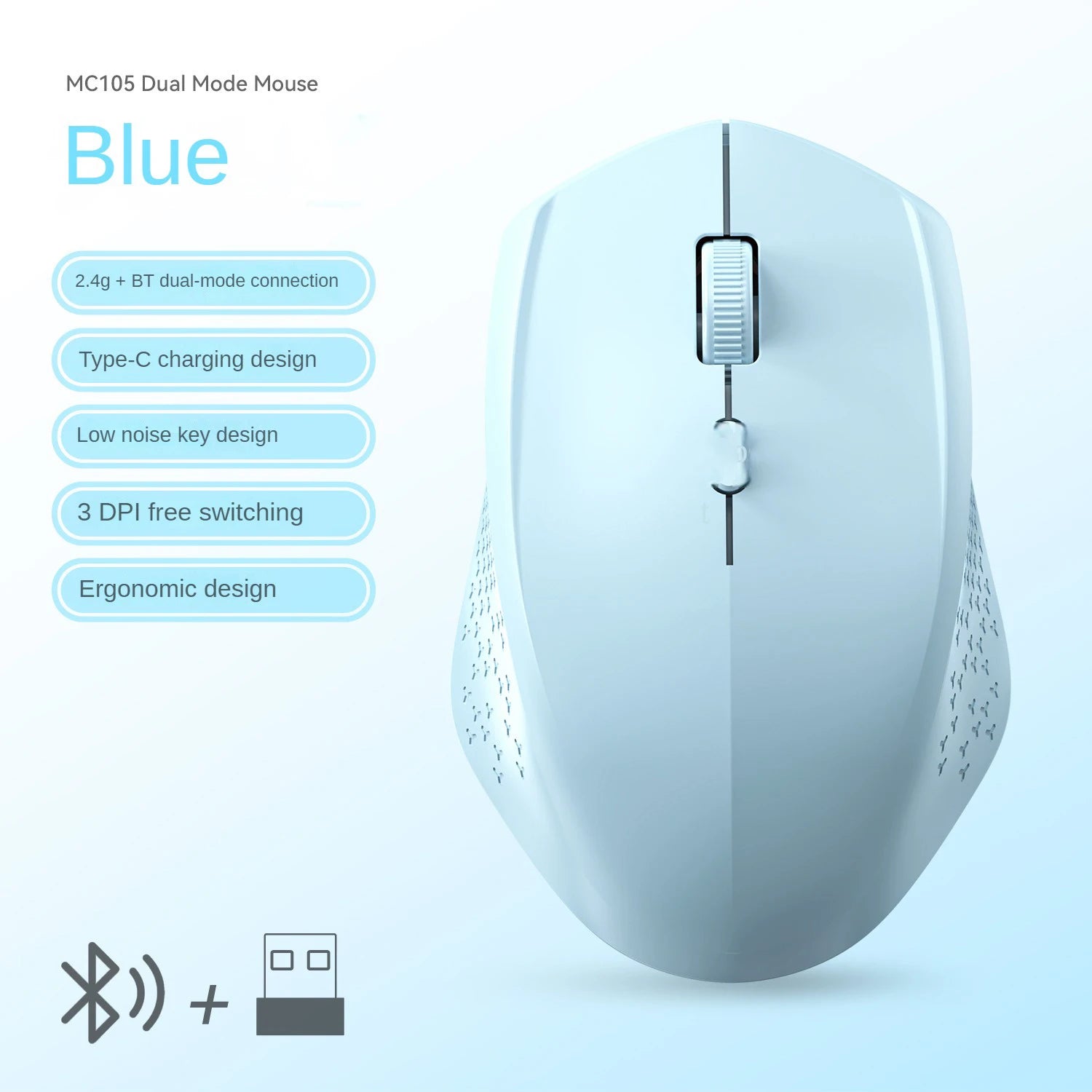 Bluetooth 5.2 Rechargeable Silent Mouse