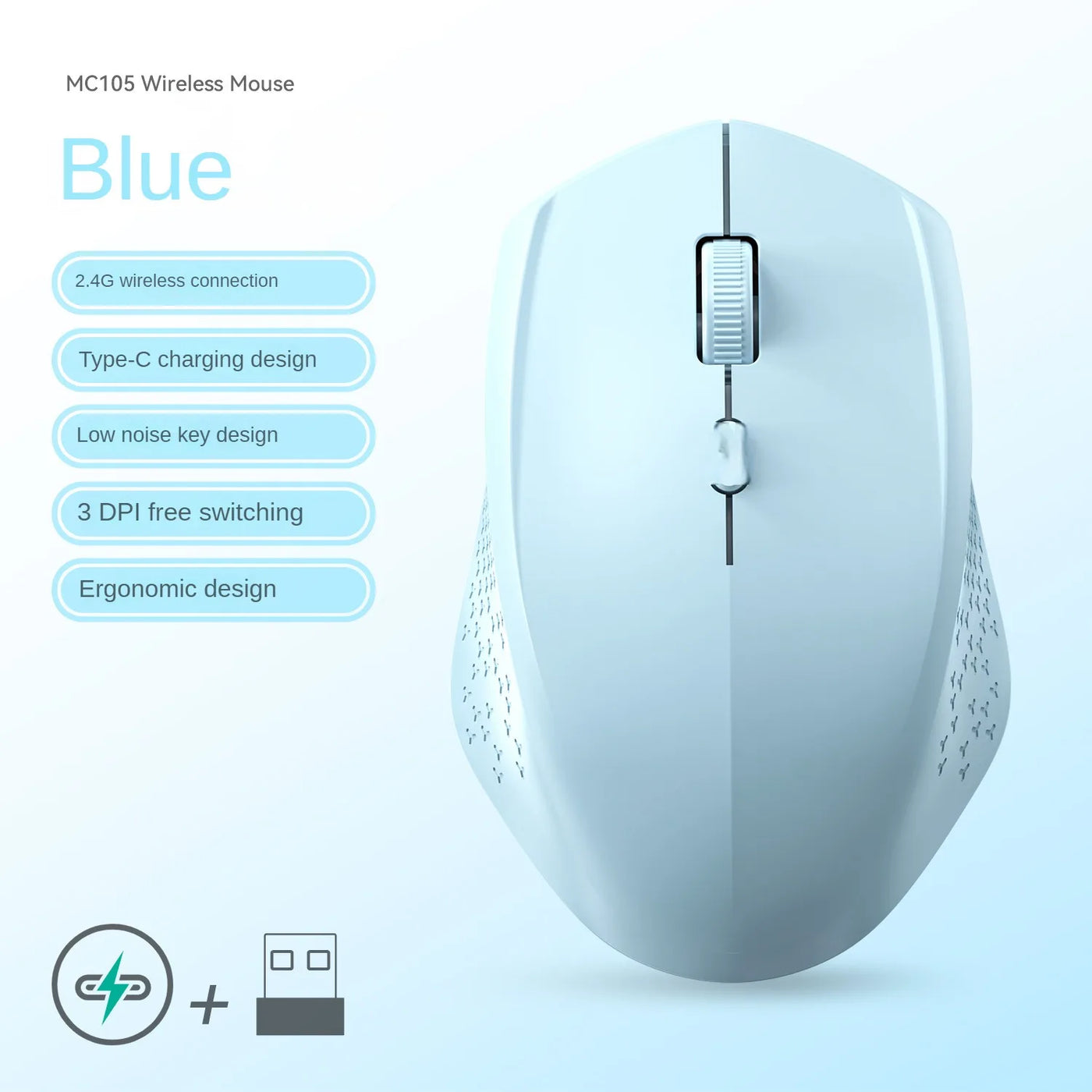 Bluetooth 5.2 Rechargeable Silent Mouse