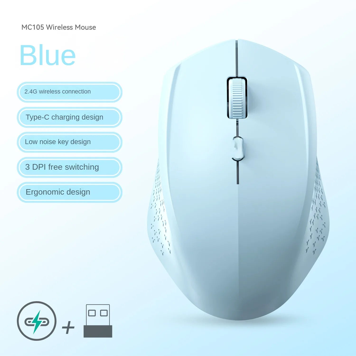 Bluetooth 5.2 Rechargeable Silent Mouse