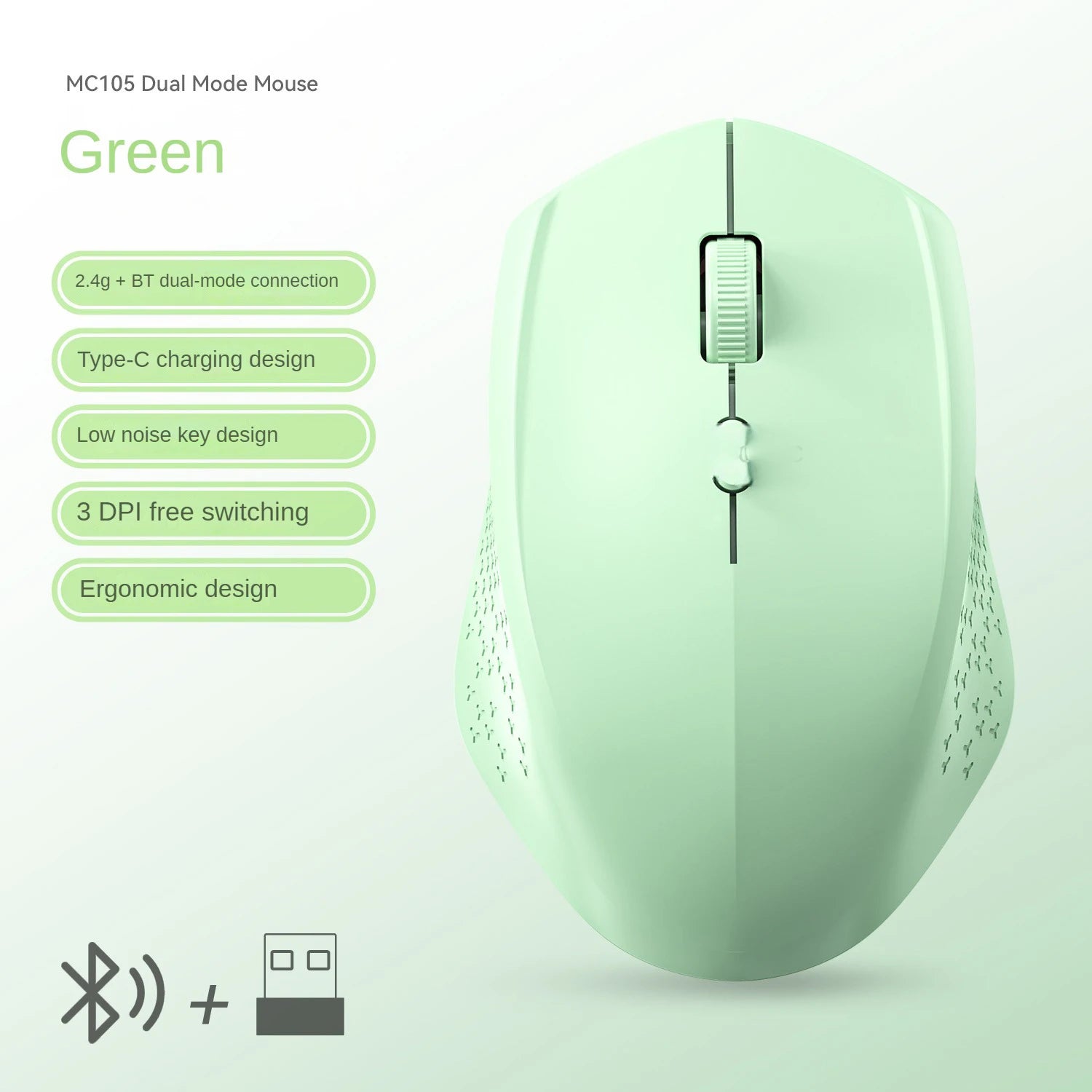 Bluetooth 5.2 Rechargeable Silent Mouse