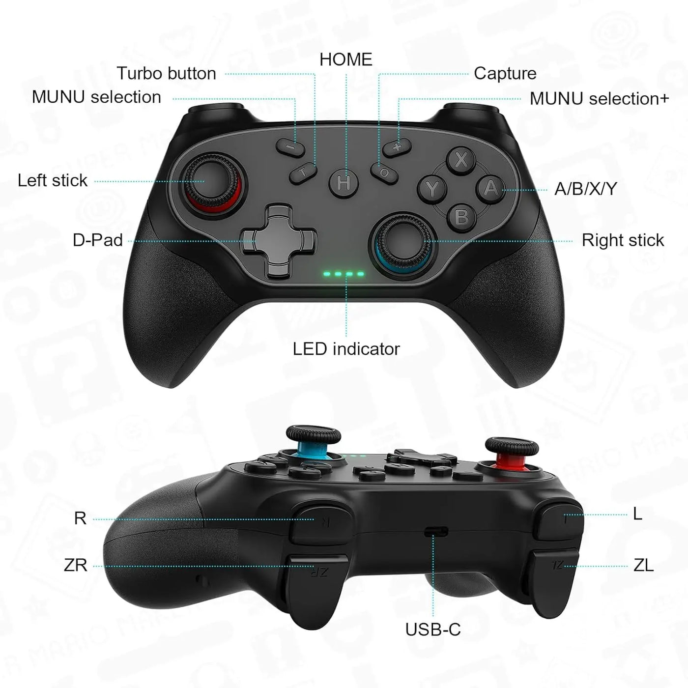 GAMROMBO Switch Gyro Wireless Controller