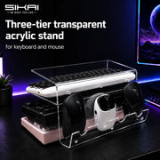 Three-Tier Acrylic Keyboard Display Stand