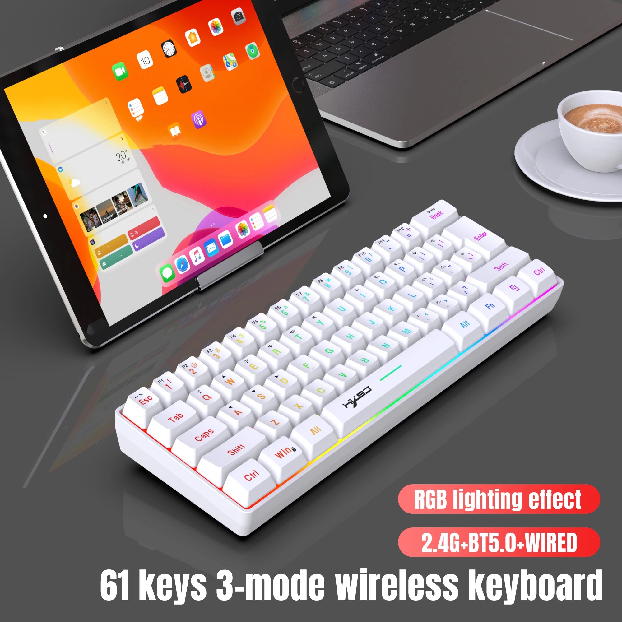 61-Key Tri-Mode Wireless Gaming Keyboard