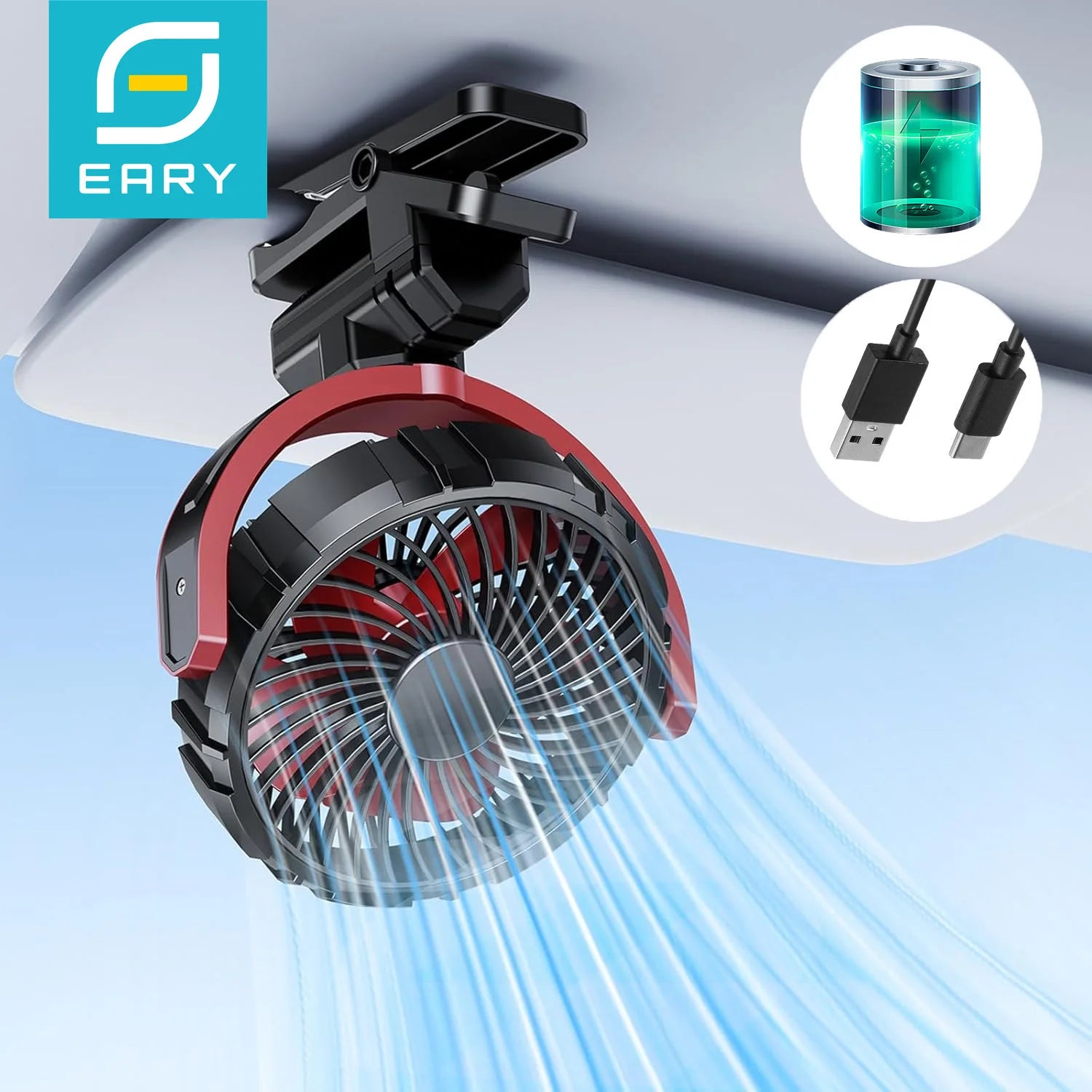 2000mAh Rechargeable Clip Fan
