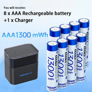 NOHON 1.5V Li-ion Rechargeable AA Batteries Bulk 3600mWh High Capacity Long Lasting AA AAA Battery Charging Battery Charger