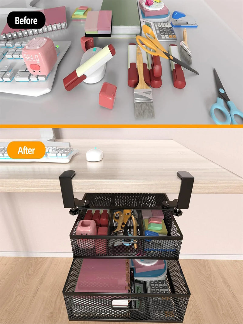 Clip-On Mesh Desk Drawers