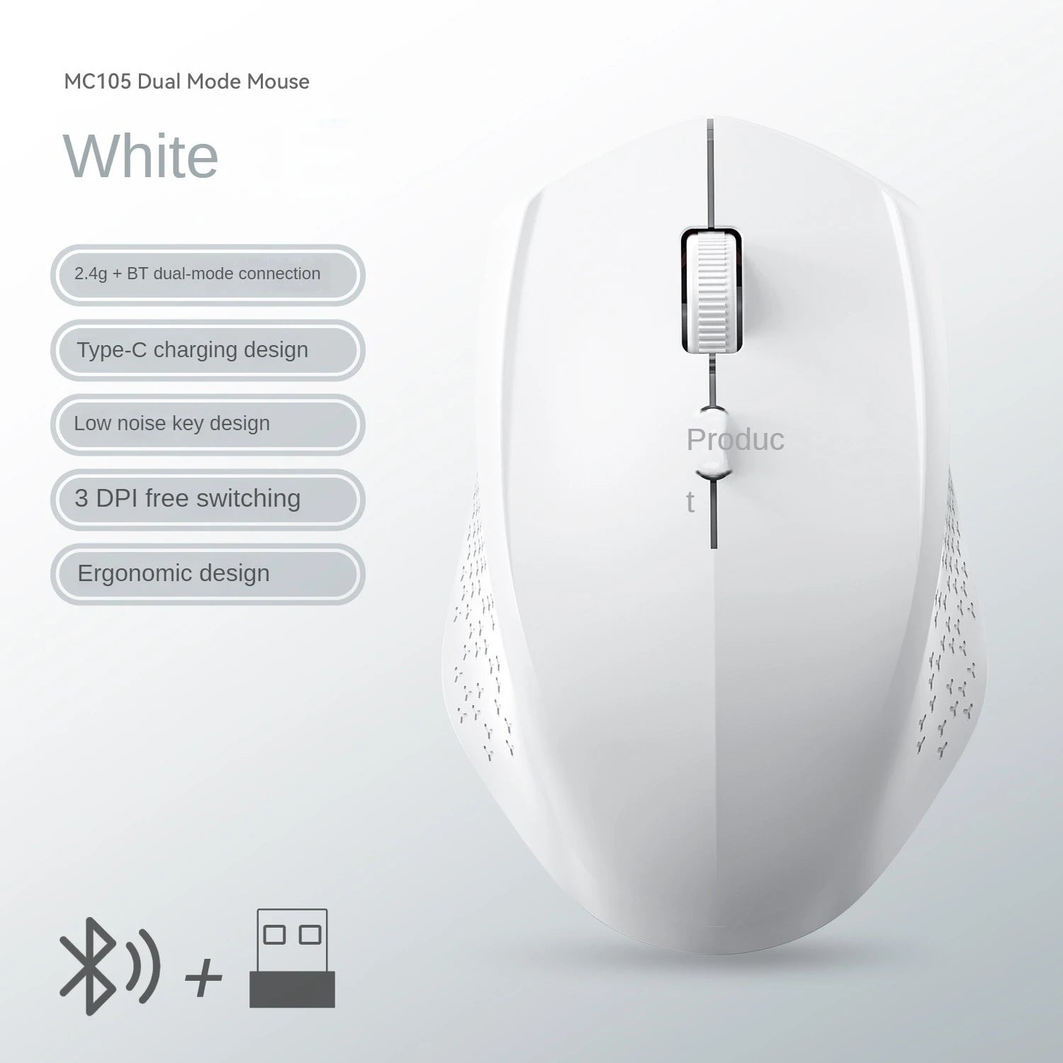 Bluetooth 5.2 Rechargeable Silent Mouse