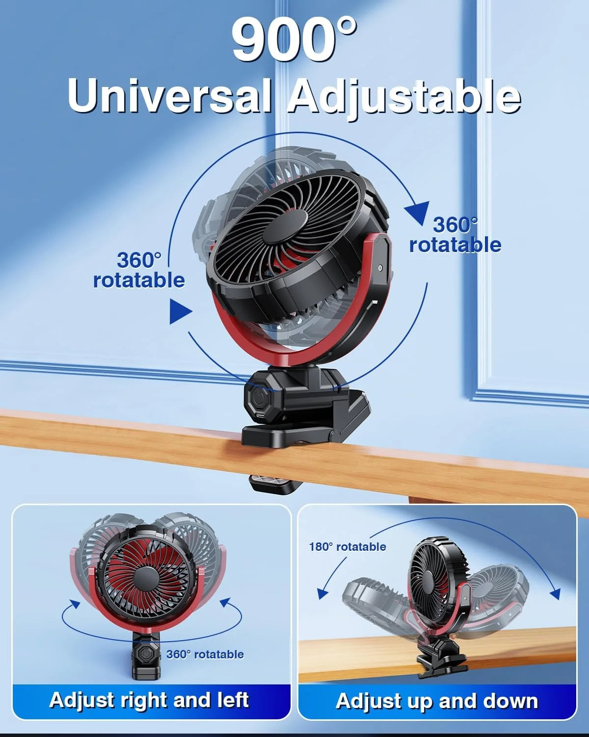 2000mAh Rechargeable Clip Fan