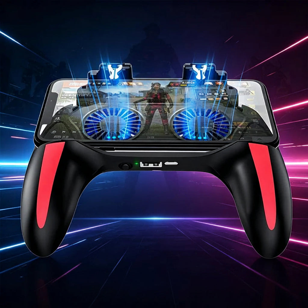 H10 Gaming Handheld Grip Game Controller Joystick Gamepad For Pubg Trigger Cooling Fan Cooler Phone 5000mAh Battery/USB Powered
