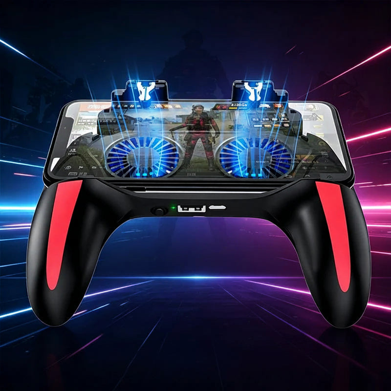 H10 Gaming Handheld Grip Game Controller Joystick Gamepad For Pubg Trigger Cooling Fan Cooler Phone 5000mAh Battery/USB Powered