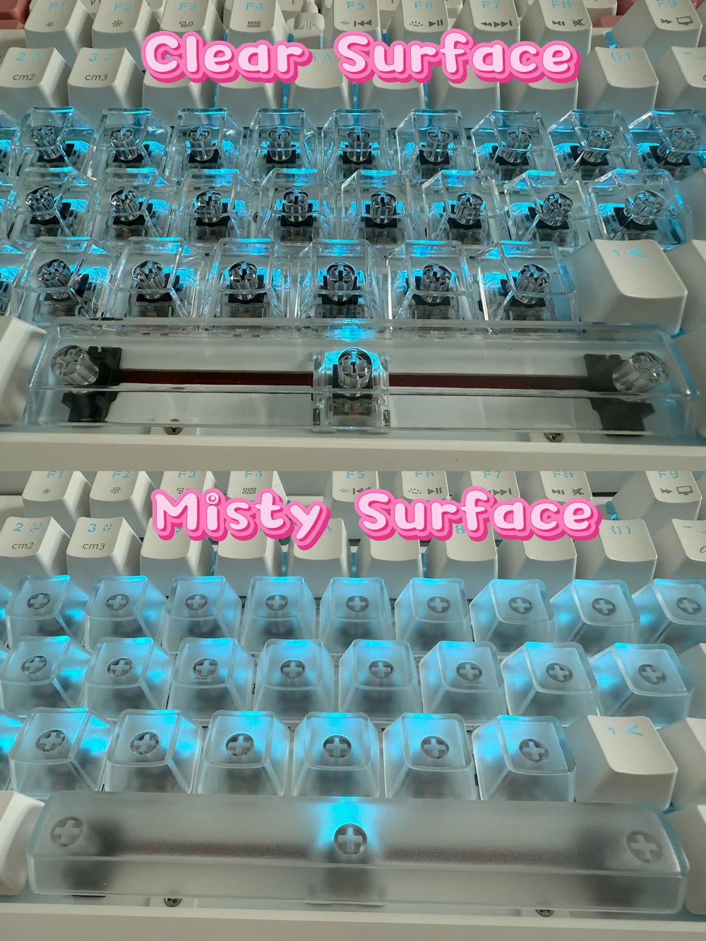 Transparent RGB Mechanical Keyboard Keycaps