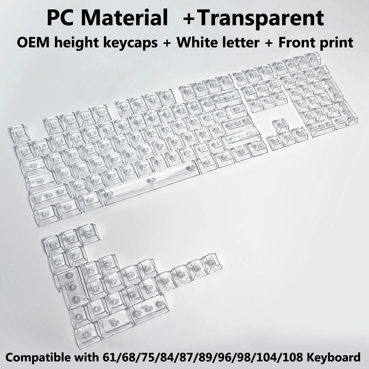 Transparent RGB Mechanical Keyboard Keycaps