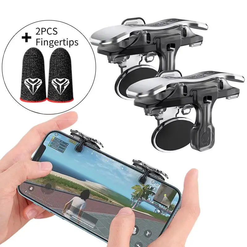 1Pair Game Trigger for PUBG Mobile Phone Controller Gamepad Joystick Shooting L1 R1 Key Button Cell Phones Gaming Accessories