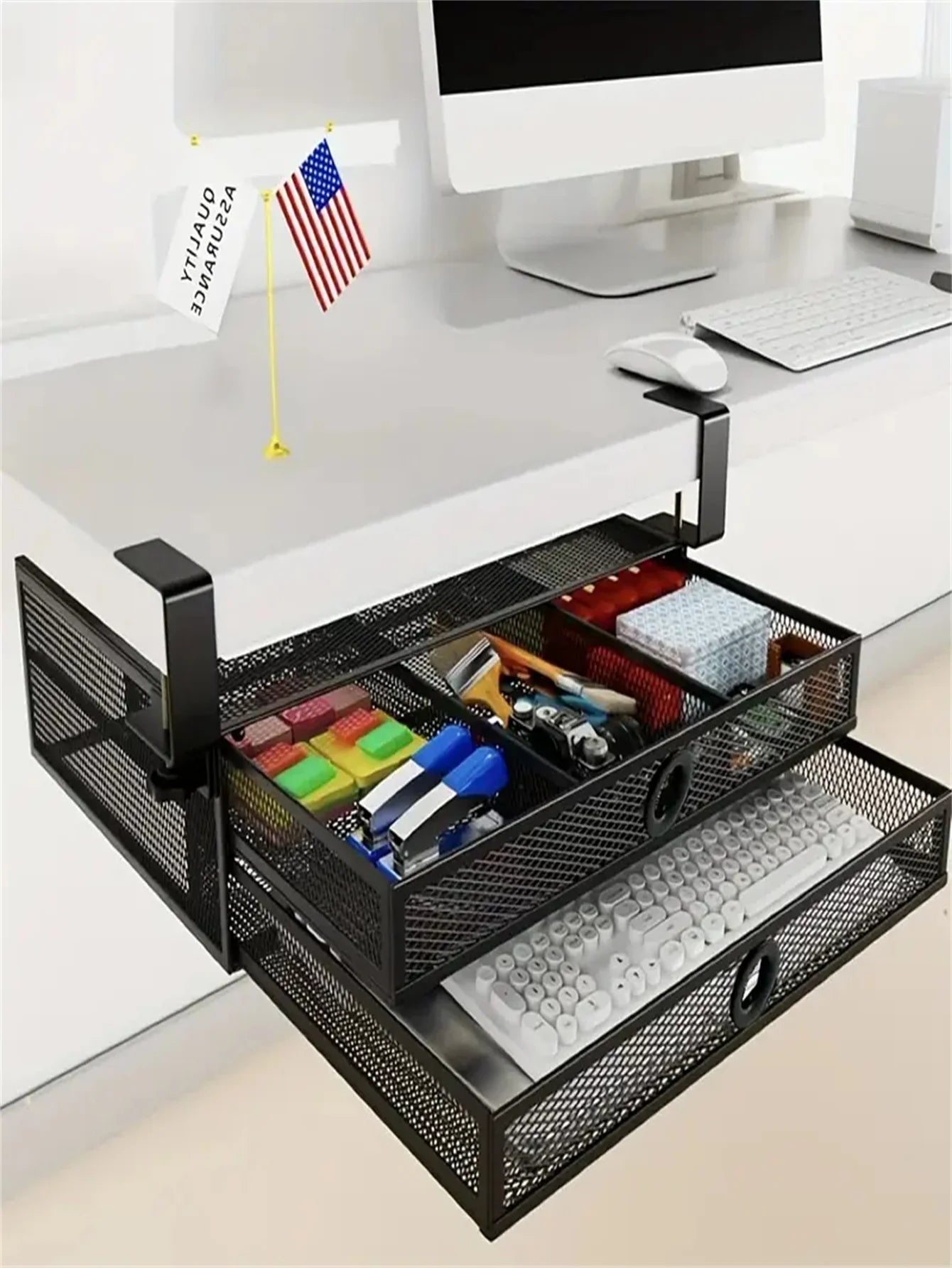 Clip-On Mesh Desk Drawers